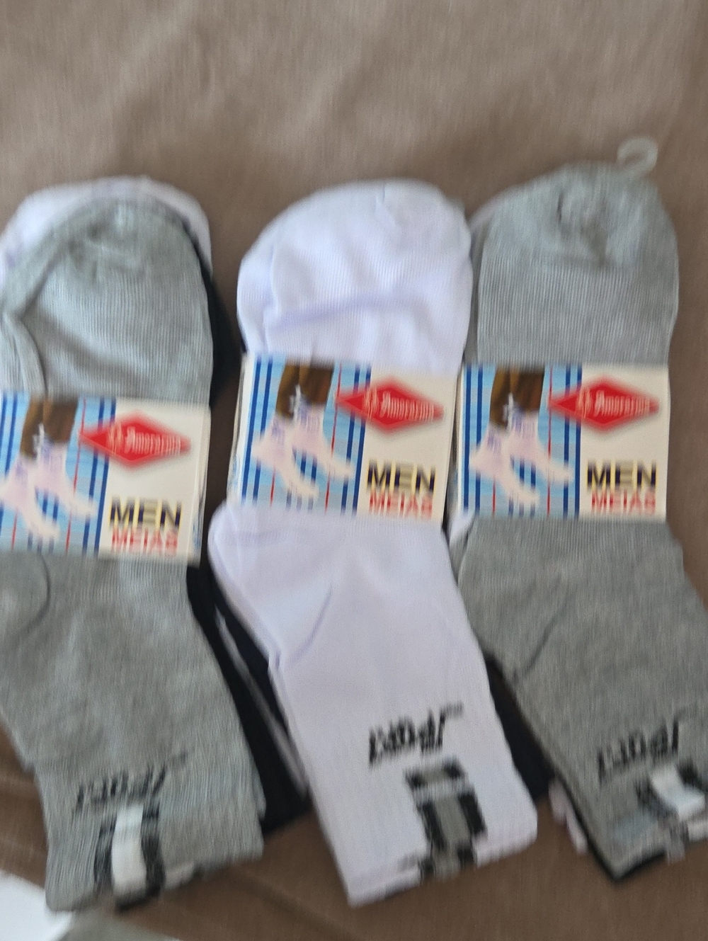 Men's Ankle Socks - White & Gray 3 (3-Pack) 9 pairs